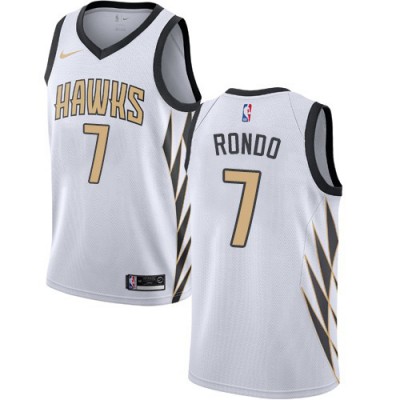 Nike Atlanta Hawks #7 Rajon Rondo White NBA Swingman City Edition 201819 Jersey Men's